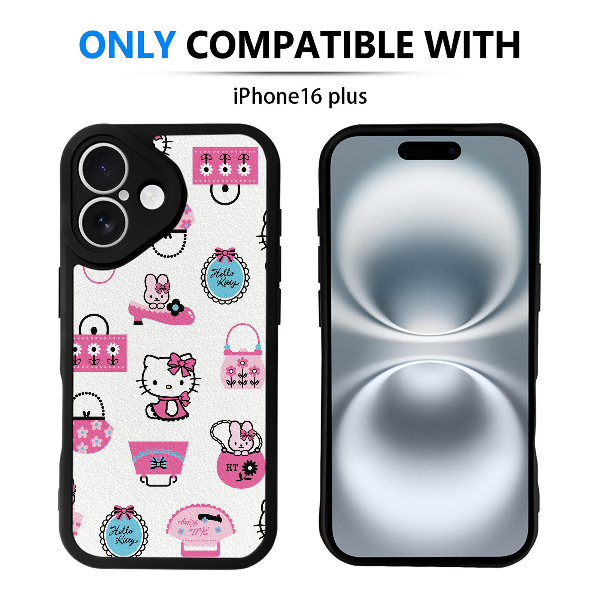 （画像用） Hello Kitty ハローキティ 【iPhone 16シリーズ対応】シリコンスマホケース（レザー調） 材質：シリコン